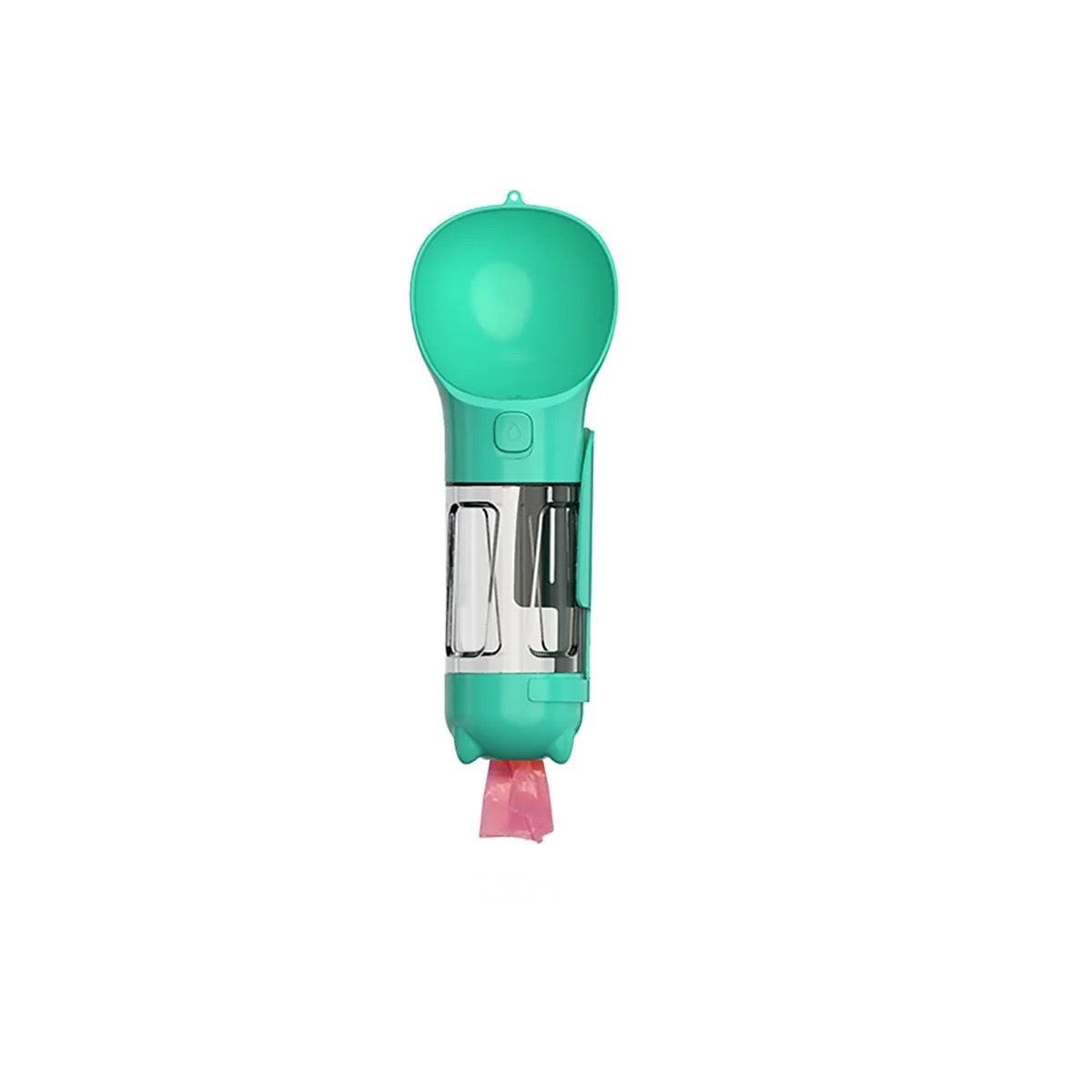 3 In 1 Portable Water Bottle, Feeder and Poop Dispenser 0 ShoPet Blue with 6 roll bags 300ml