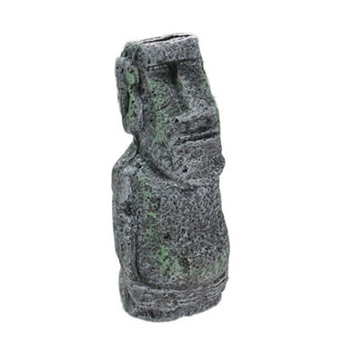 Easter Island Stone Statue Decoration Fish Tank Aquarium