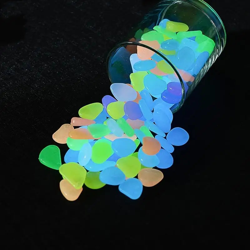 Glow-in-the-Dark Pebbles - Aquarium & Garden Decor (100-Pack)