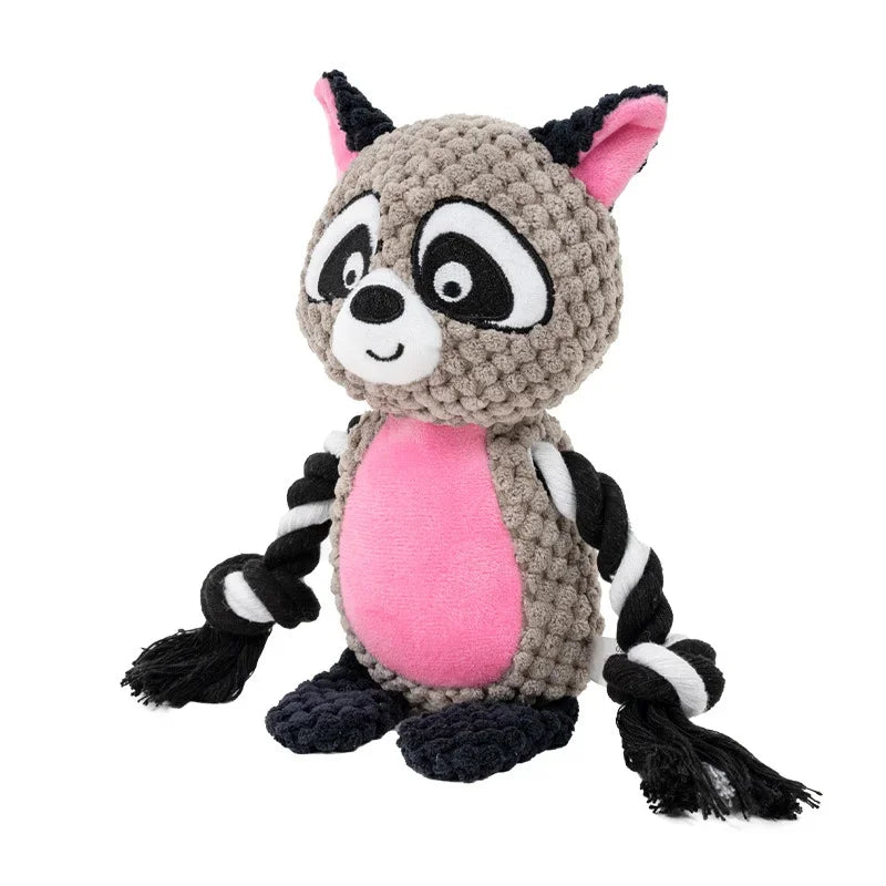 Squeaky Plush Animal Dog Toy - Chew Toy for Small Dogs