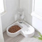 2-in-1 Pet Feeding Bowl with Automatic Water Dispenser