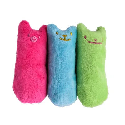 Catnip Plush Chew Toy for Cats - Interactive Squeaky Teething Toy