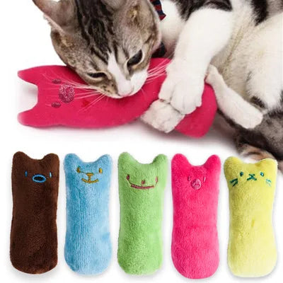 Catnip Plush Chew Toy for Cats - Interactive Squeaky Teething Toy