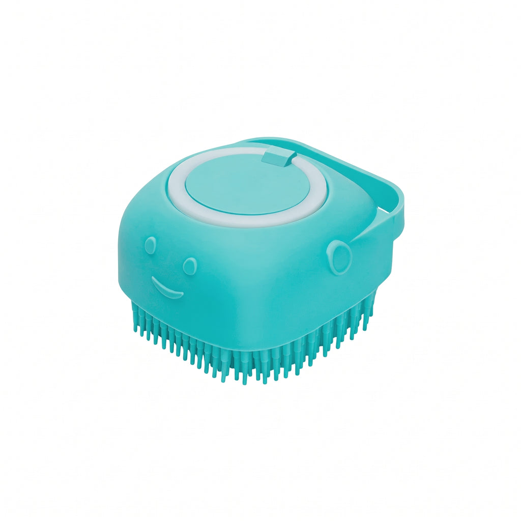 Silicone Dog & Cat Bath Brush with Shampoo Dispenser