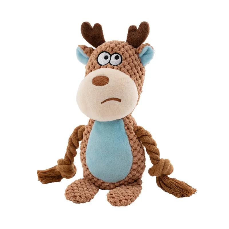 Squeaky Plush Animal Dog Toy - Chew Toy for Small Dogs