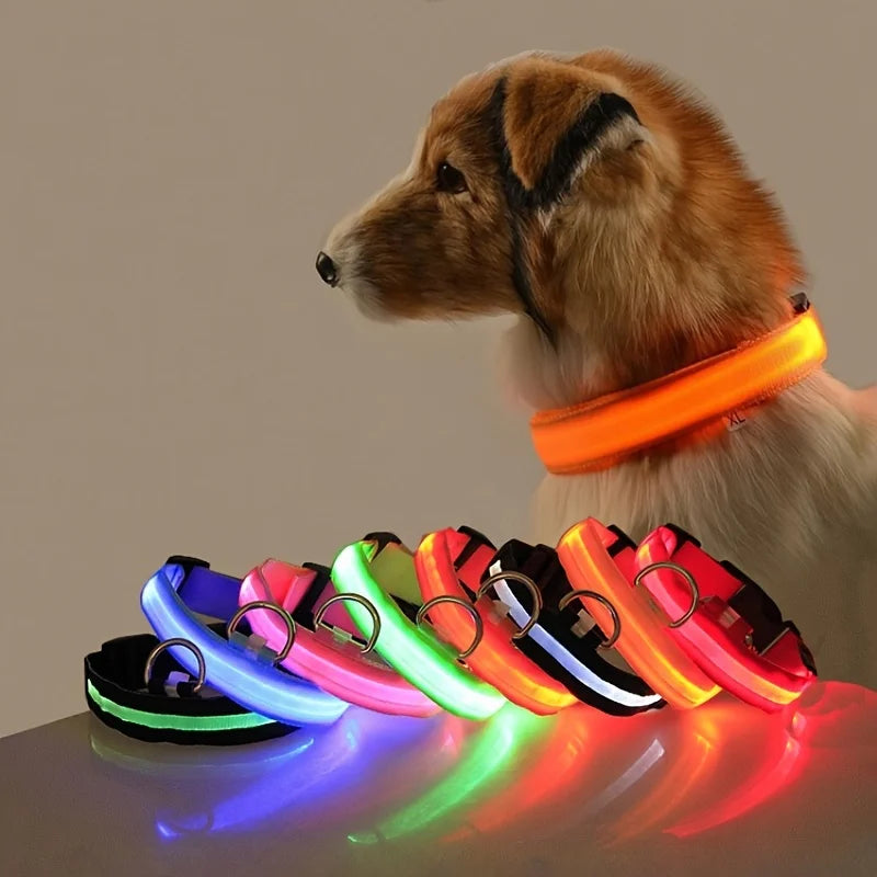 LED Dog Collar - Glow-in-the-Dark Night Safety Light
