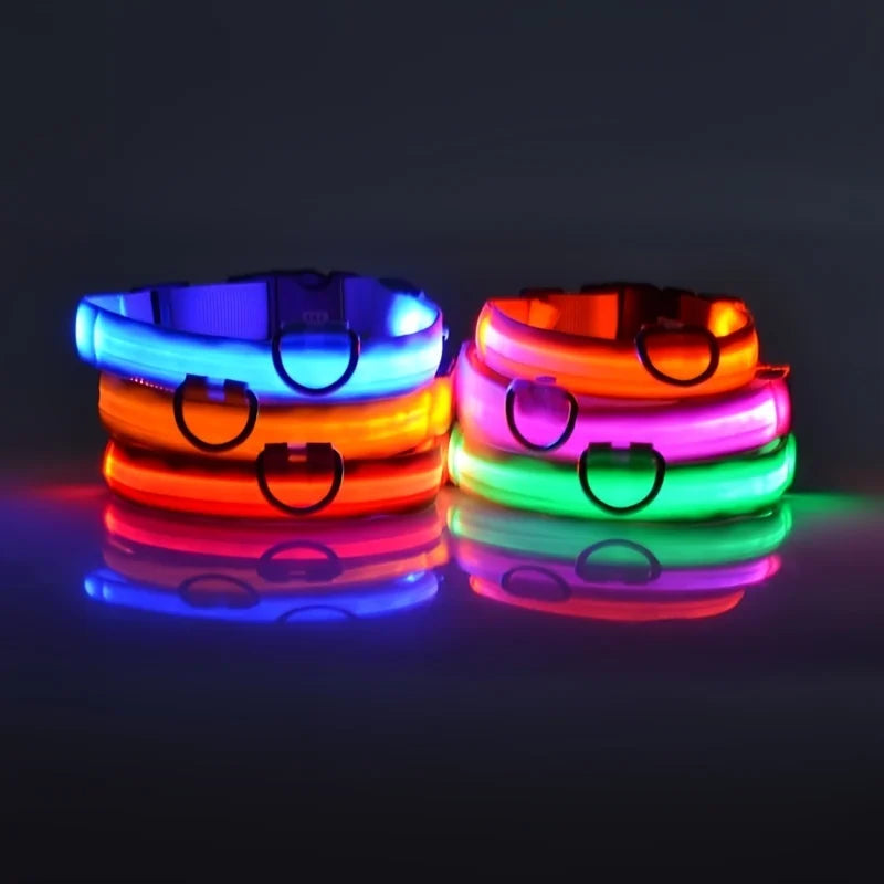 LED Dog Collar - Glow-in-the-Dark Night Safety Light