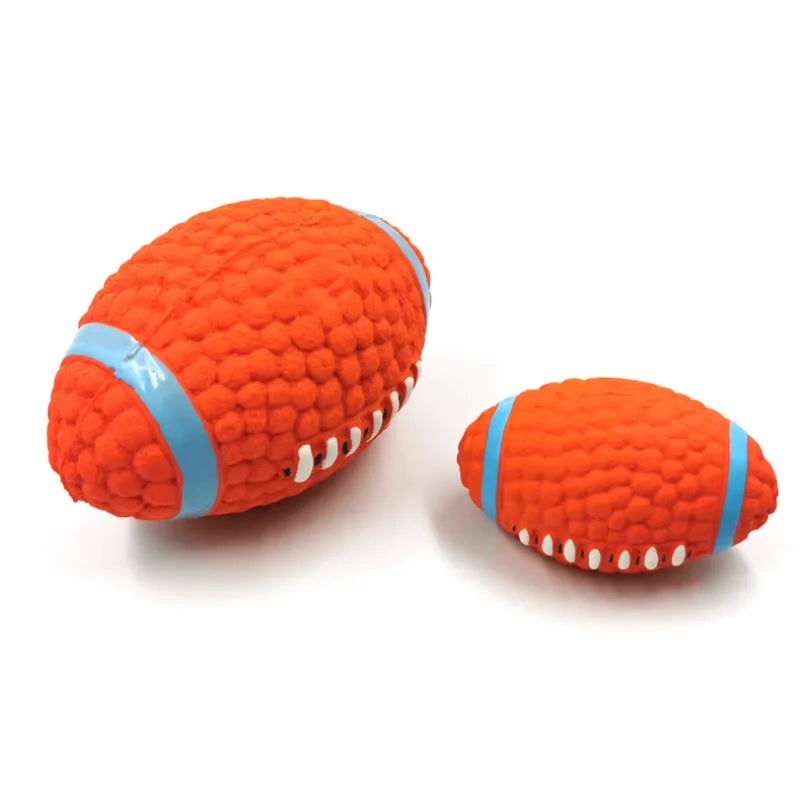 Latex Football Chew Ball - Squeaky Interactive Dog Toy
