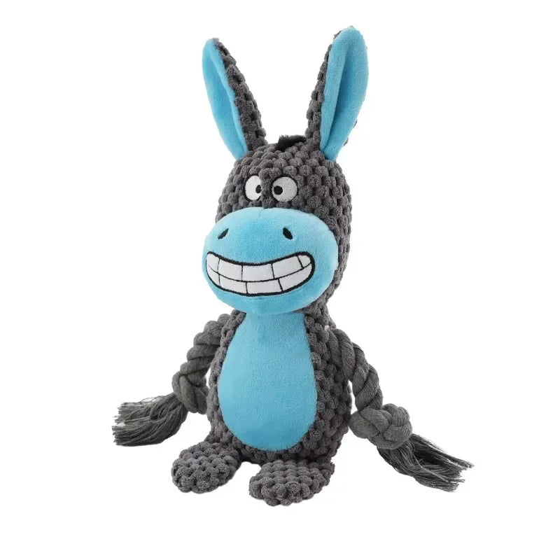 Squeaky Plush Animal Dog Toy - Chew Toy for Small Dogs