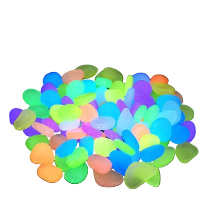 Glow-in-the-Dark Pebbles - Aquarium & Garden Decor (100-Pack)