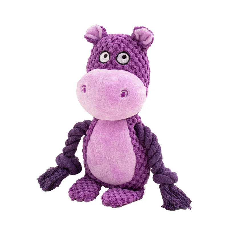 Squeaky Plush Animal Dog Toy - Chew Toy for Small Dogs