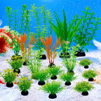 18-Piece Artificial Aquarium Plant Set - Fish Tank Decoration