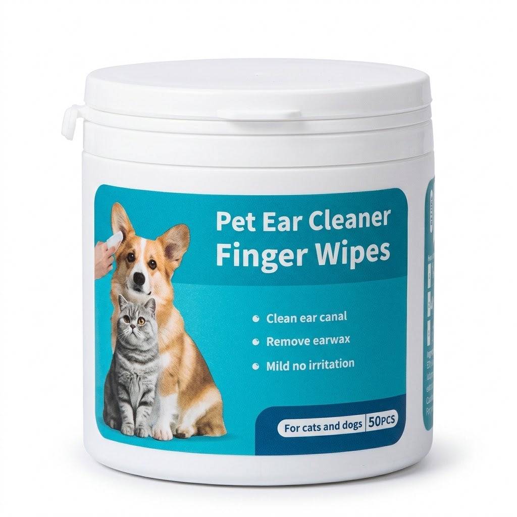 Pet Ear Cleaning Finger Wipes for Dogs & Cats