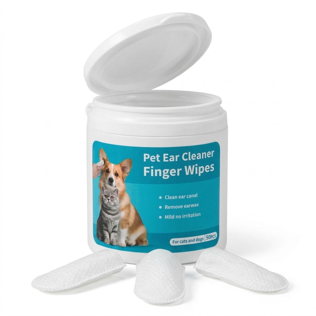 Pet Ear Cleaning Finger Wipes for Dogs & Cats